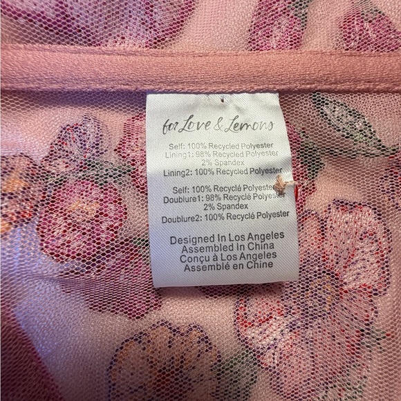 For Love & Lemons Floral Embroidered Corset Bra with Red Lace-Up - Picture 6 of 7